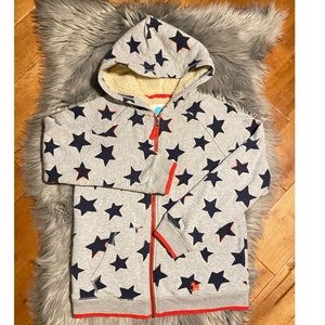 Mini Boden Gray Star Hoodie Jacket